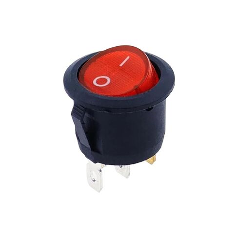 Button Switch Control Box 1PCS L-ed Switch 20A Light Power Car Button Lights ON/Off 3pin Round Rocker Control Box Switch(Red,220 V) in Saudi Arabia