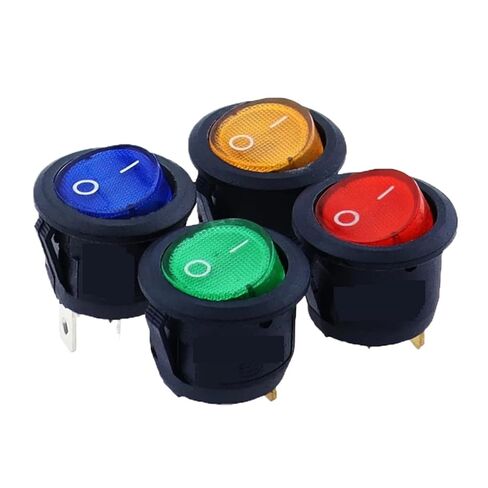 Button Switch Control Box 1PCS L-ed Switch 20A Light Power Car Button Lights ON/Off 3pin Round Rocker Control Box Switch(Red,220 V) in Saudi Arabia