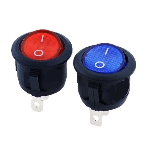 Button Switch Control Box 1PCS L-ed Switch 20A Light Power Car Button Lights ON/Off 3pin Round Rocker Control Box Switch(Red,220 V) in Saudi Arabia