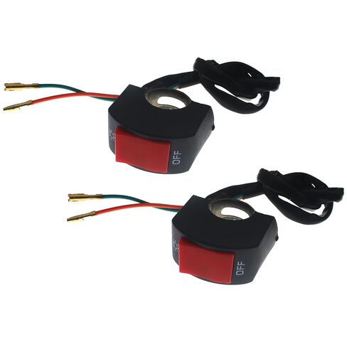 22 MM Motorcycle Handlebar Switch with Red On Off Push Button for Motorcycle, ATV, Scooter and Electric Bike (2 PCS) in Kuwait