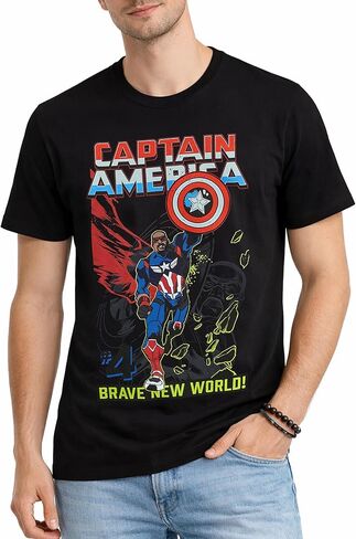 Marvel Mens Graphic Thirts-Avengers Spiderman Captain America Short Crewneck Graphic Tee Shirt for Men (S-XL) in Saudi Arabia