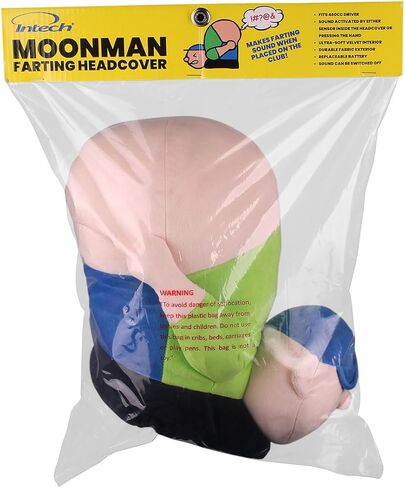 غطاء رأس سائق Intech Moonman Farting، غطاء رأس نادي الجولف المبتكر الفخم الذي يصدر أصواتًا حقيقية ويضحك الناس، يناسب سائقي 460cc in Kuwait