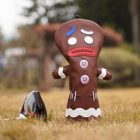 Funny Golf Club Head Cover Driver Headcover Fairway Wood Headcover Hybrid Club Head Cover Dark Brown Monster Cookie in Saudi Arabia