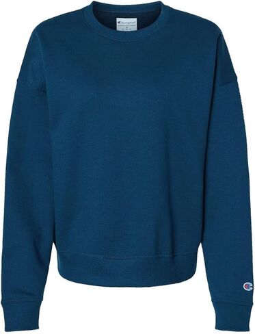 Champion Womens Powerblend Crewneck Sweatshirt, M, Late Night Blue in Saudi Arabia