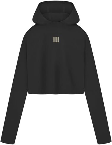 adidas Womens Fear Of God Athletics Crop Hoodie Casual Outerwear Casual - Black in Saudi Arabia