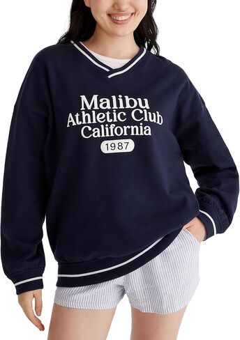 AEROPOSTALE Women's Malibu Athletic Oversized V-neck Sweatshirt in Saudi Arabia