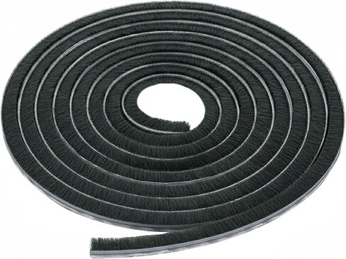 Brixwell Adjustable Astragal Pile Weatherstrip 0.312" Pile Height, 7/16" Overall Height, 100' Roll, Black Finish- Seal Strip for Air, Moisture, and Draft Control in Residential or Commercial Use in Kuwait