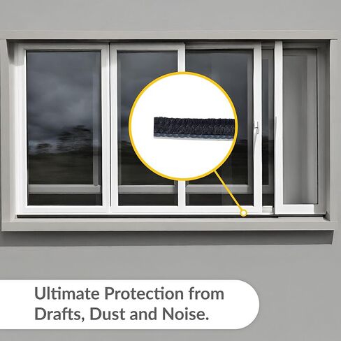 Brixwell Adjustable Astragal Pile Weatherstrip 0.312" Pile Height, 7/16" Overall Height, 100' Roll, Black Finish- Seal Strip for Air, Moisture, and Draft Control in Residential or Commercial Use in Kuwait