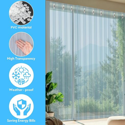 Plastic Door Strips 7.8’ x 7.1", Clear Vinyl Strip Curtain 0.08" Thickness, Smooth Plastic Door Curtain for Walk in Cooler Commercial Entry, DIY Dog Cat House Entry in Saudi Arabia