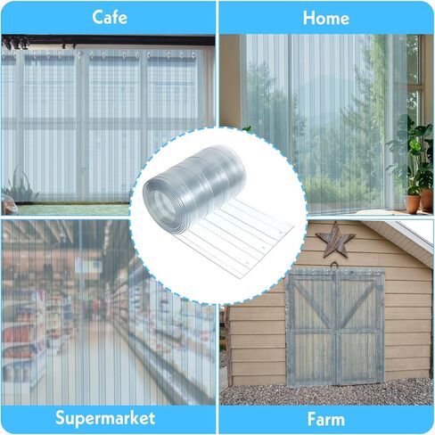 Plastic Door Strips 7.8’ x 7.1", Clear Vinyl Strip Curtain 0.08" Thickness, Smooth Plastic Door Curtain for Walk in Cooler Commercial Entry, DIY Dog Cat House Entry in Saudi Arabia