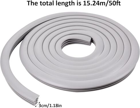 Flexible EPDM Rubber Strip (50 ft Long & 1" Wide) for Concrete Crack Repair and Replacement, Flexible Rubber Expansion Joint Filler, Weather and Aging Resistant for Sidewalks, Driveway in Saudi Arabia