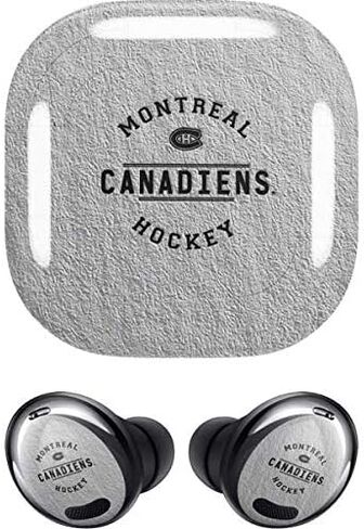 Skinit Decal Audio Skin Compatible with Samsung Galaxy Buds Pro - Officially Licensed NHL Montreal Canadiens Black Text Design in Saudi Arabia