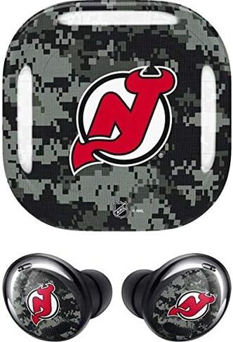 Skinit Decal Audio Skin Compatible with Samsung Galaxy Buds Pro - Officially Licensed NHL New Jersey Devils Camo Design in Saudi Arabia
