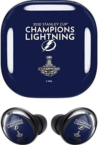Skinit Decal Audio Skin Compatible with Samsung Galaxy Buds Pro - Officially Licensed NHL 2020 Stanley Cup Champions Lightning Design in Saudi Arabia