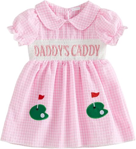 Toddler Baby Girl Golf Outfit Golf Embroidery Short Sleeve Golf Polo Dress Tennis A-Line Dress Sprots Summer Clothes in Kuwait