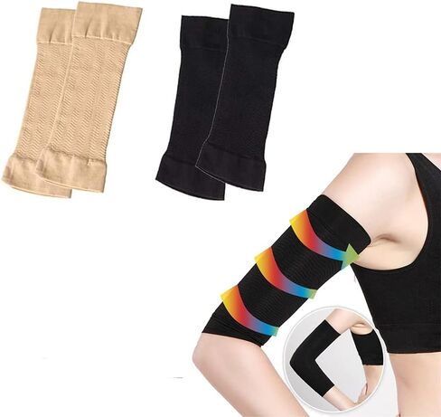 erioctry 2 Pack Slimming Arm Sleeves for Women Elastic Compression Shaper Sleeves Sports Workout Toning in Saudi Arabia