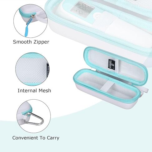 حقيبة تخزين صلبة من Tourmate لمقياس الحرارة، حقيبة سفر لـ Viproud/femometer/GoodBaby 3 في 1 مقياس حرارة بالأشعة تحت الحمراء (صندوق للبيع) (PU أبيض) in Saudi Arabia