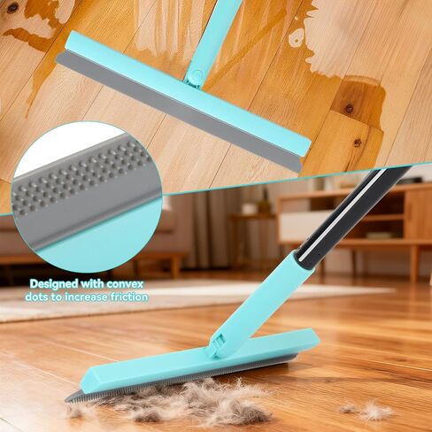 ممسحة أرضية ميشاو برأس دوار 180 درجة، مع مكنسة مطاطية لإزالة شعر الحيوانات الأليفة من السجاد، مكنسة هوائية، لإزالة سجاد الحيوانات الأليفة، أرضية من الخشب الصلب، تنظف الزجاج، الغبار الناعم، الشعر، السائل (أسود) in Kuwait