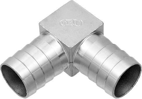 Semetall Hose Barb Fitting 1-1/2" ID,304 Stainless Steel 90 Degree L Shaped Elbow Hose Barb Fittings with Hose Clamps(Pack of 1) in Saudi Arabia
