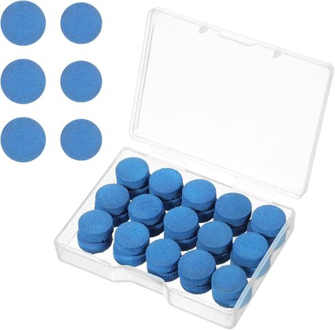 30Pcs Billiard Pool Cue Tips Replacement Kit with Storage Box, 15pcs 12mm Pool Stick Tips 15pcs 13mm Pool Stick Tips Blue Cue Tips for Pool Cues and Snooker in Saudi Arabia