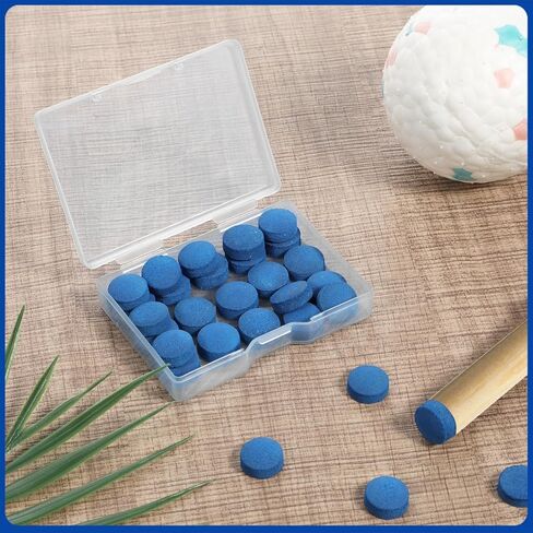 30Pcs Billiard Pool Cue Tips Replacement Kit with Storage Box, 15pcs 12mm Pool Stick Tips 15pcs 13mm Pool Stick Tips Blue Cue Tips for Pool Cues and Snooker in Saudi Arabia