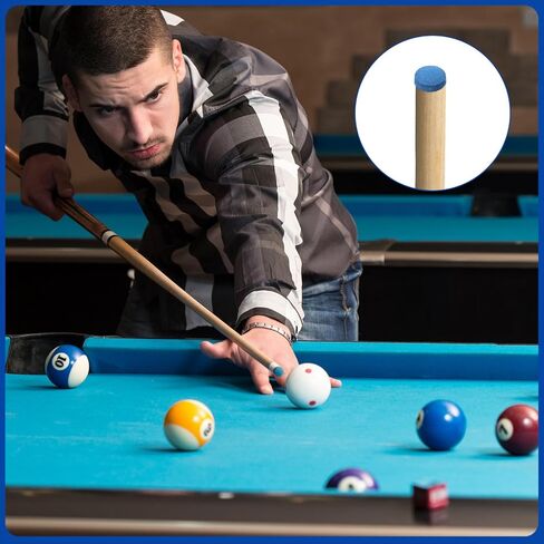 30Pcs Billiard Pool Cue Tips Replacement Kit with Storage Box, 15pcs 12mm Pool Stick Tips 15pcs 13mm Pool Stick Tips Blue Cue Tips for Pool Cues and Snooker in Saudi Arabia