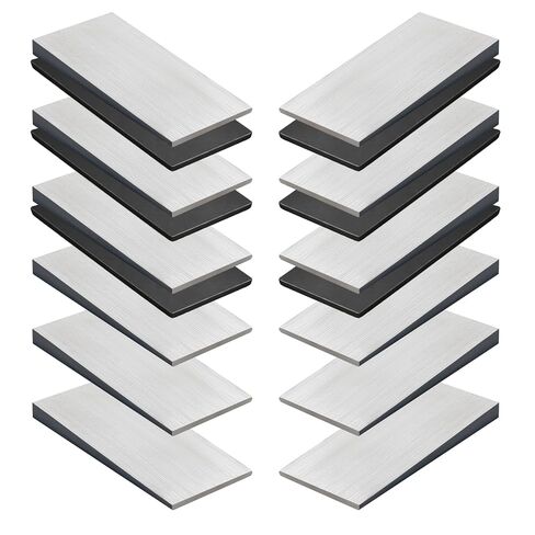 12 PCS Metal Shims for Leveling, 4" x 2" Metal Wedges, Q235 Steel Wedges Shims with Anti-Slip Rubber Pads for Industrial or Home Machinery Alignment & Welding in Saudi Arabia
