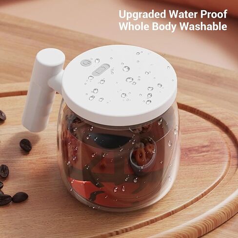Zerodis Electric Mixing Coffee Mug Thickened Glass with Automatic Stirring 400ml Capacity for Home and Office in Kuwait