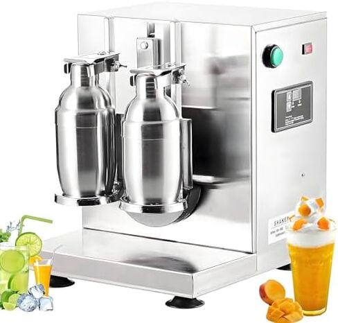 ماكينة رج شاي الحليب الكهربائية، كوب مزدوج من الفولاذ المقاوم للصدأ، ماكينة هزاز أوتوماتيكية لشاي الفقاعات والعصير والقهوة والحليب والكوكتيلات in Kuwait