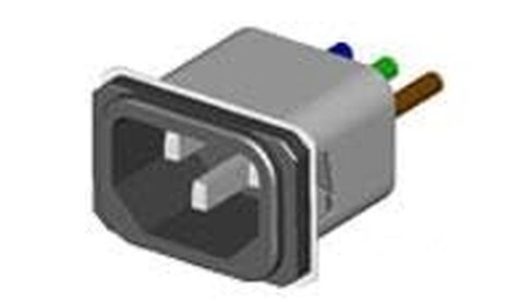 العلامة التجارية TE Connectivity/AMP، 3-6609987-3-40Pack، وحدة إدخال الطاقة EMI/RFI المفلترة M 3 POS 250VACVAC 15A/Contact ST 1 Port in Kuwait