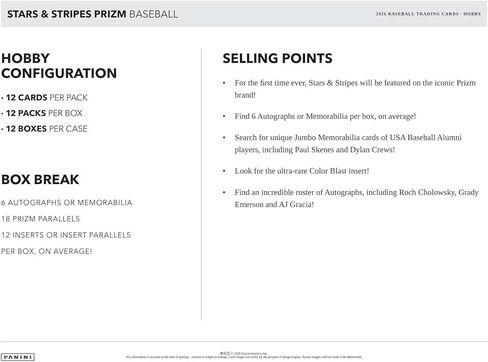 2026 Panini USA Stars & Stripes Prizm Baseball Hobby Box in Saudi Arabia