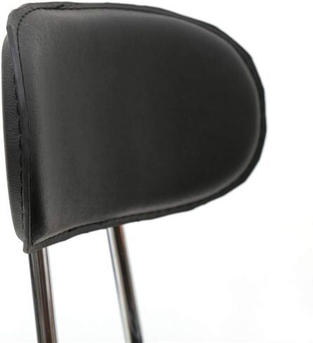 Adjustable Rolling Stool with Backrest, 360° Swivel, Black PU Leather, 18.5-24.2 inch Height in Saudi Arabia
