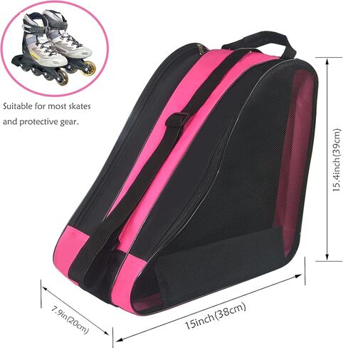 Unisex Ice Skate Bag with Adjustable Shoulder Strap - Breathable Oxford Cloth Skating Shoes Storage Bag in Saudi Arabia