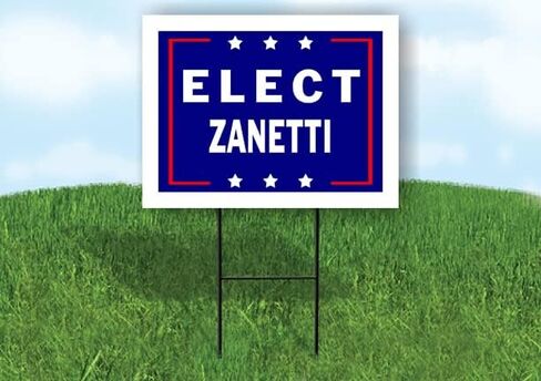 ELECT ZANETTI - Single Sided Yard Sign Road Sign with Stand - Driveway Signs for Street, Lawn, Block, House, Real Estate - Yard Signs, Custom Sign, Personalized Signage - 18" x 24" in Saudi Arabia