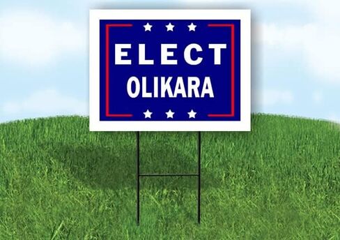 ELECT OLIKARA - Single Sided Yard Sign Road Sign with Stand - Driveway Signs for Street, Lawn, Block, House, Real Estate - Yard Signs, Custom Sign, Personalized Signage - 18" x 24" in Saudi Arabia