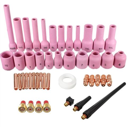 46Pcs Gas Lens Collet Body Assorted Size Kit for TIG Welding Torch SR WP9 20 Torches Tools Kits tig Welding Accessories in Saudi Arabia