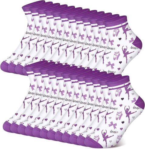 12 Pairs Dance Theme Socks Dancer Team Gifts Bulk Party Favors for Women Ballet Lovers Teacher Sister Accessories Gifts in Saudi Arabia