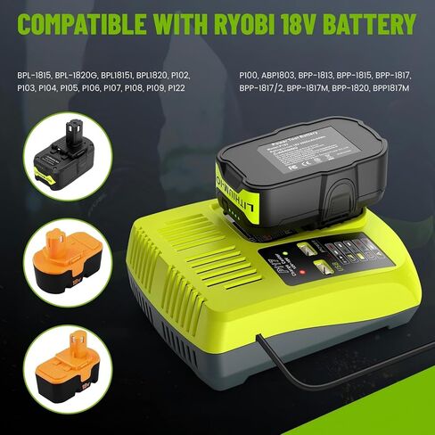 3.0Ah P103 18V Lithium Battery Replacement for Ryobi 18V Tools Series, Compatible with Cordless Tools P100 P102 P104 P105 P107 P108 P109 P190 in Kuwait