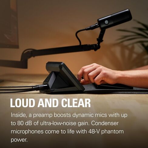 Elgato XLR Dock MK.2 – Audio Interface Accessory for Stream Deck +, 80dB Gain, Phantom Power, Clipguard, Onboard Effects, USB-C, Works with Any XLR Mic in Saudi Arabia