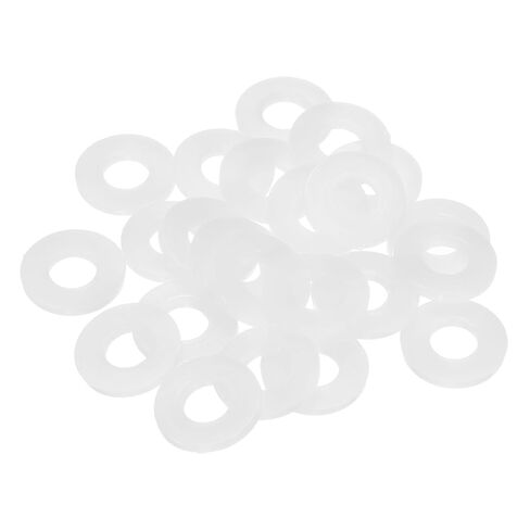 PATIKIL M10 Nylon Flat Washer, 24 Pcs 10mm ID 25mm OD 2mm Thick Plastic Sealing Gasket Spacer for Fasten Screws Flanges Faucet Pipe Valves, Black in Saudi Arabia