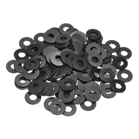 PATIKIL M10 Nylon Flat Washer, 24 Pcs 10mm ID 25mm OD 2mm Thick Plastic Sealing Gasket Spacer for Fasten Screws Flanges Faucet Pipe Valves, Black in Saudi Arabia