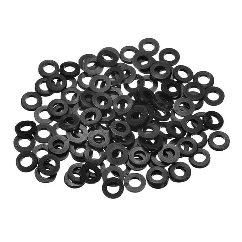 PATIKIL M10 Nylon Flat Washer, 24 Pcs 10mm ID 25mm OD 2mm Thick Plastic Sealing Gasket Spacer for Fasten Screws Flanges Faucet Pipe Valves, Black in Saudi Arabia