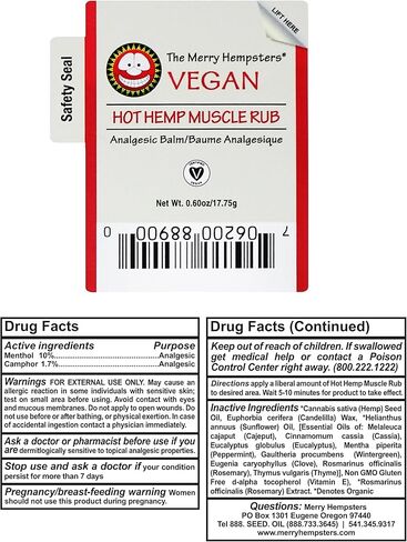 Merry Hempsters Vegan Hot Hemp Muscle Rub Single (2-Pack) in Saudi Arabia