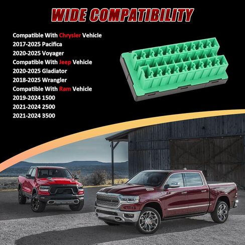 68321746AA Fuse Connector, CAN-C Bus Star Splice Block Fuse Connector Compatible with Jeep Ram Chrysler Vehicle 2017-2025 Wrangler Gladiator Pacifica Voyager 1500 2500 3500, Replace#2-2272352-5 in Saudi Arabia