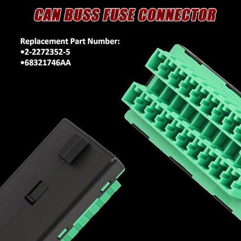 68321746AA Fuse Connector, CAN-C Bus Star Splice Block Fuse Connector Compatible with Jeep Ram Chrysler Vehicle 2017-2025 Wrangler Gladiator Pacifica Voyager 1500 2500 3500, Replace#2-2272352-5 in Saudi Arabia