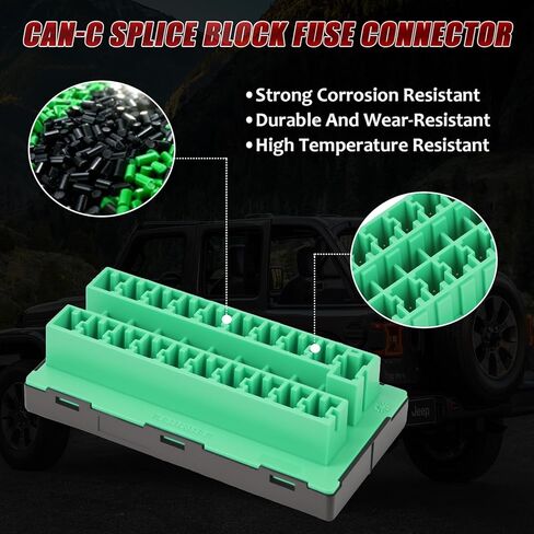 68321746AA Fuse Connector, CAN-C Bus Star Splice Block Fuse Connector Compatible with Jeep Ram Chrysler Vehicle 2017-2025 Wrangler Gladiator Pacifica Voyager 1500 2500 3500, Replace#2-2272352-5 in Saudi Arabia