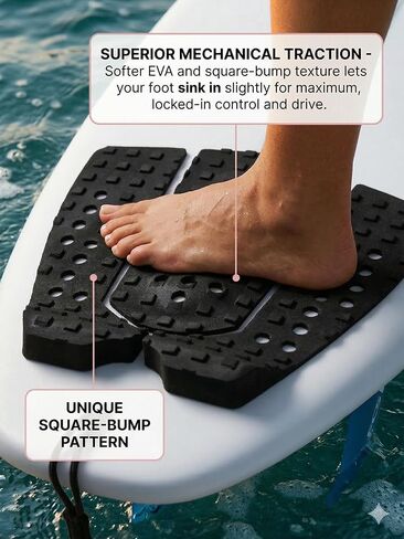 وسادة جر لوح ركوب الأمواج، وسادة ذيل EVA فائقة النعومة، قبضة سطح غير قابلة للانزلاق مكونة من 3 قطع مع لاصق قوي، تمنع احتكاك الركبة وتهيج الجلد لألواح ركوب الأمواج، وألواح التزلج وألواح الأسماك in Kuwait