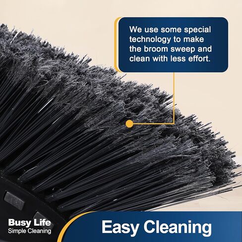 Yocada Heavy Duty Broom Outdoor&Indoor Broom Commercial for Courtyard Garage Lobby Mall Market Floor Home Kitchen Room Office Pet Hair Rubbish 56.9Inch Black in Saudi Arabia