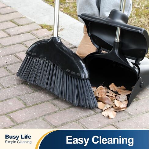 Yocada Heavy Duty Broom Outdoor&Indoor Broom Commercial for Courtyard Garage Lobby Mall Market Floor Home Kitchen Room Office Pet Hair Rubbish 56.9Inch Black in Saudi Arabia