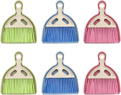 مجموعة من 6 مجارف وفرشاة صغيرة - مكنسة خفق صغيرة بمقبض، مكنسة تنظيف صغيرة للتعشيش ومقلاة غبار، منظف محمول للطاولة والمكتب ولوحة المفاتيح والسيارات وأعشاش الحيوانات الأليفة in Kuwait